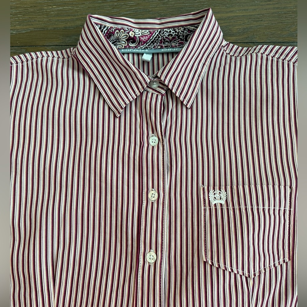 Cinch Maroon Long Sleeve Shirt Size XL